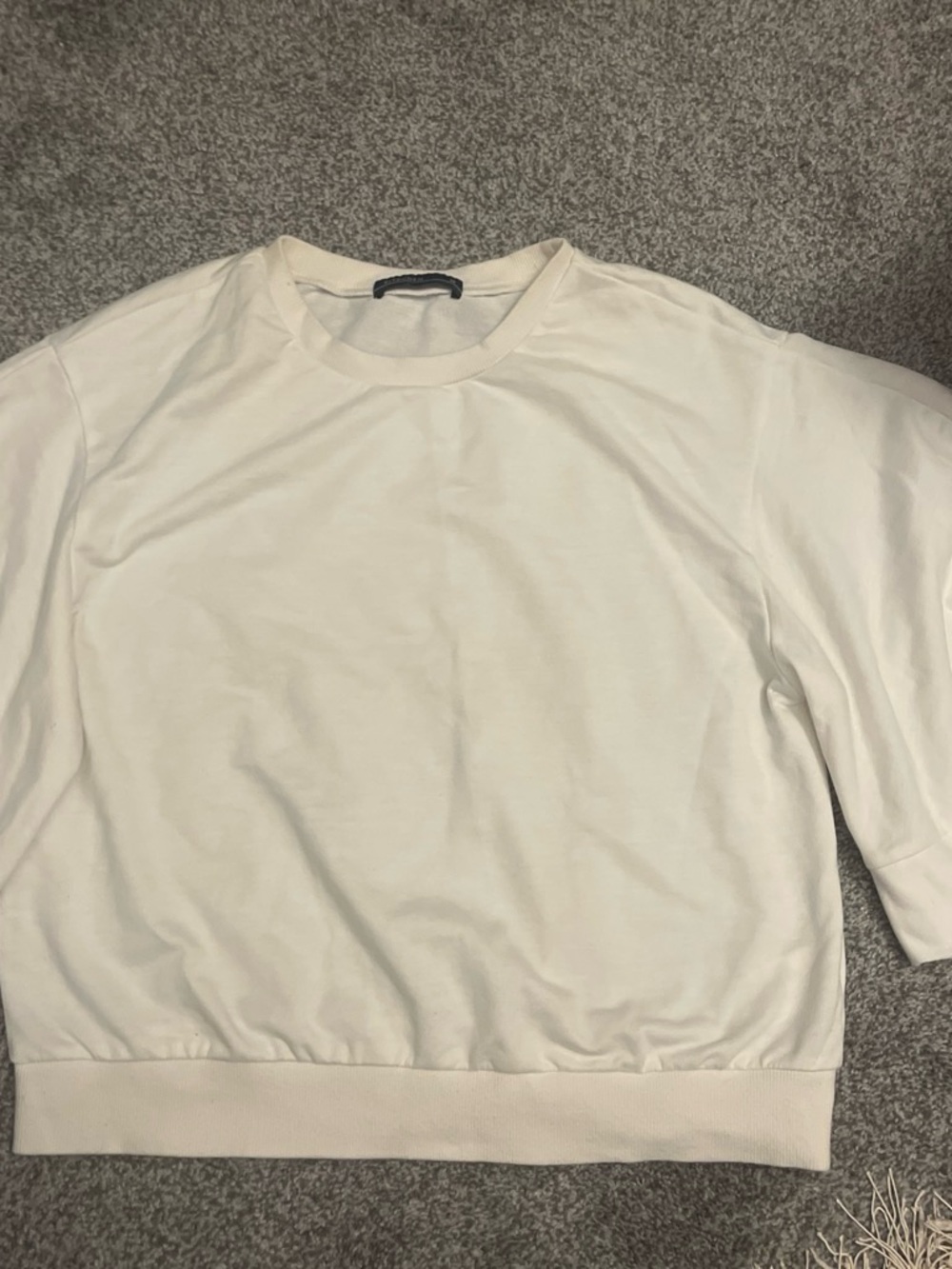 Kitsch Cream Crewneck Pullover with Navy Label
